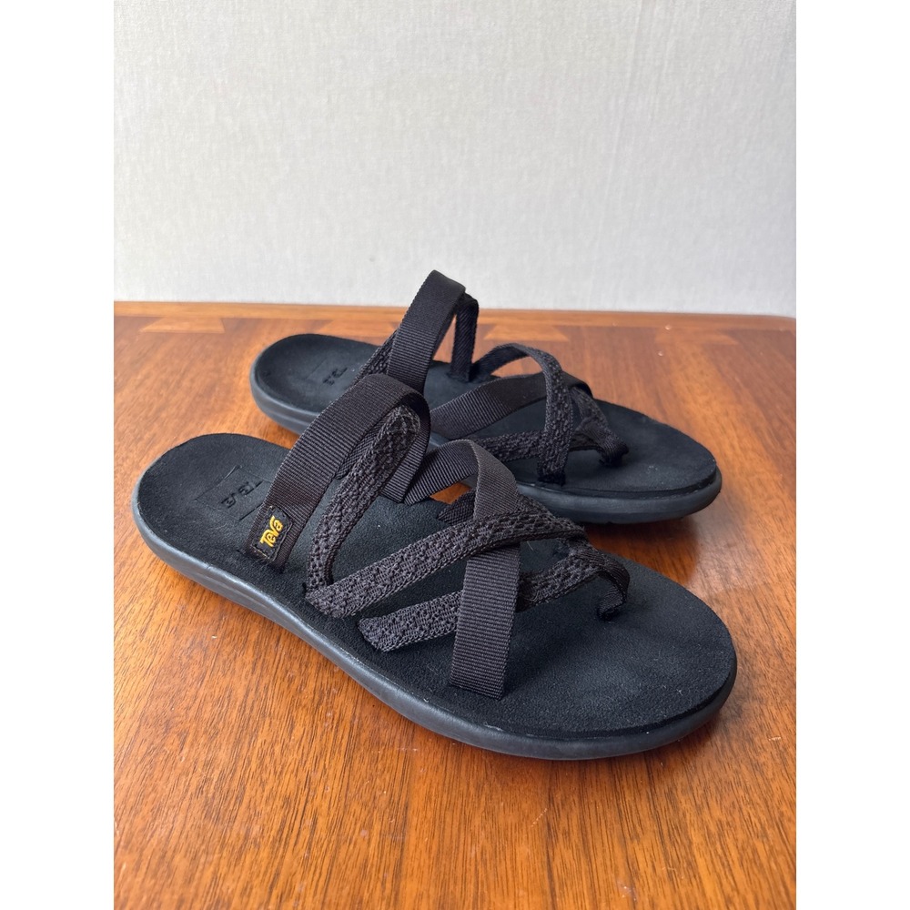 Teva Olowahu Black Slip On Sandals Size 8